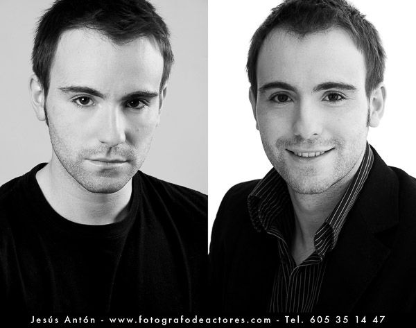 Dos imágenes en blanco y negro del book de este polifacético actor